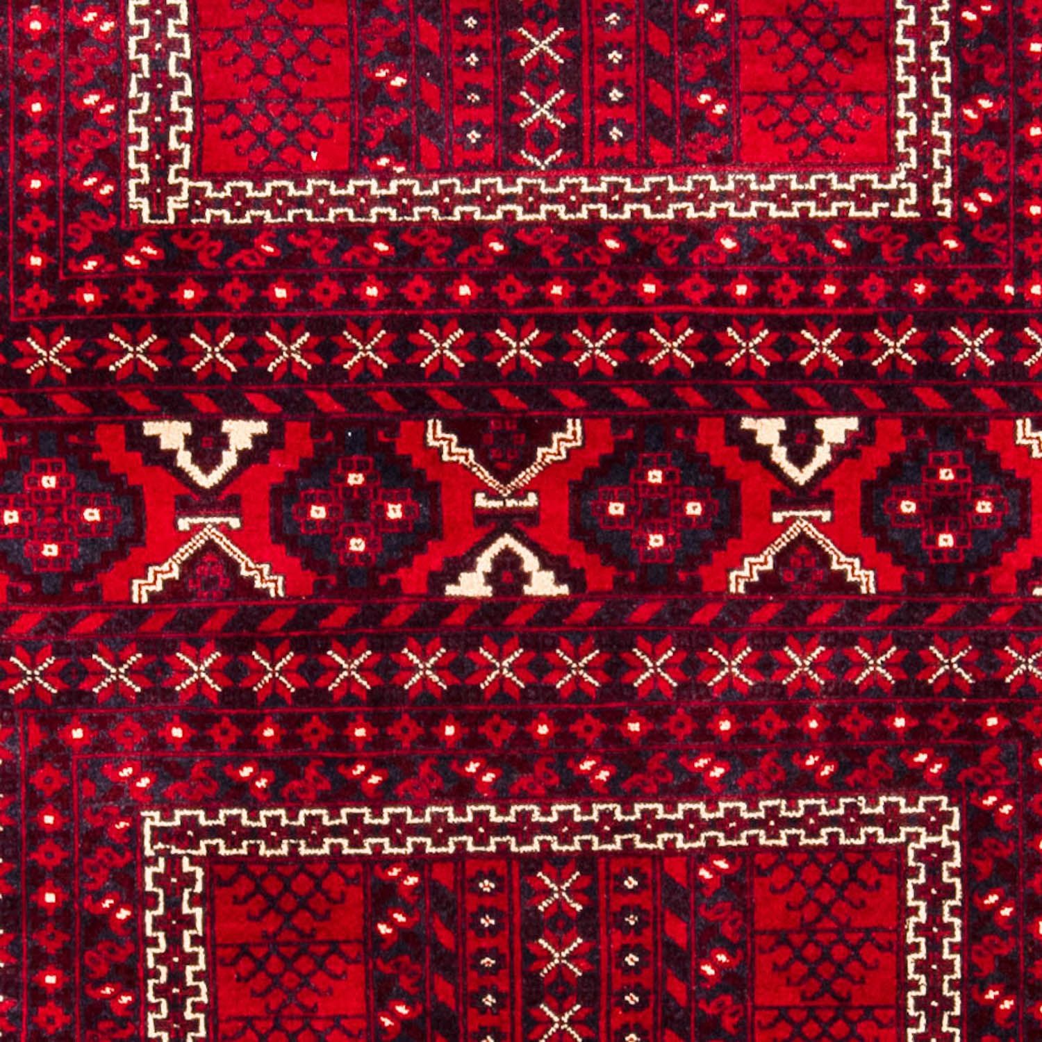 Alfombra Turkaman - 245 x 156 cm - rojo oscuro