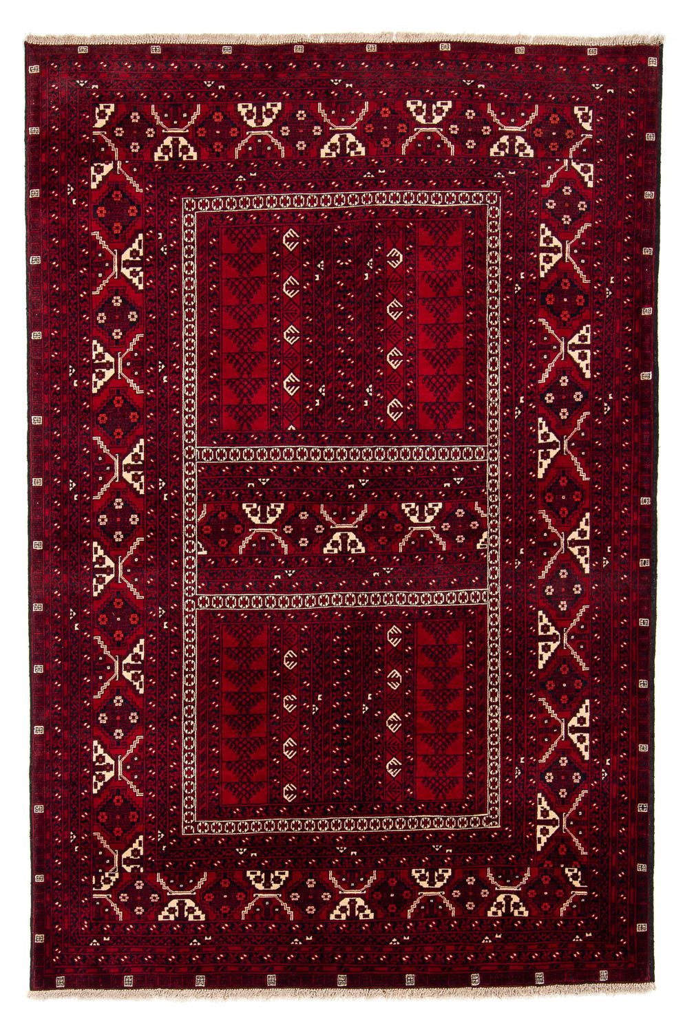 Alfombra Turkaman - 237 x 156 cm - rojo oscuro