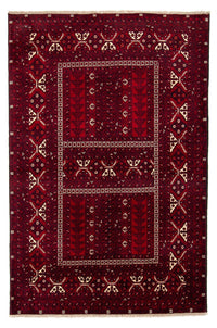 Alfombra Turkaman - 237 x 156 cm - rojo oscuro