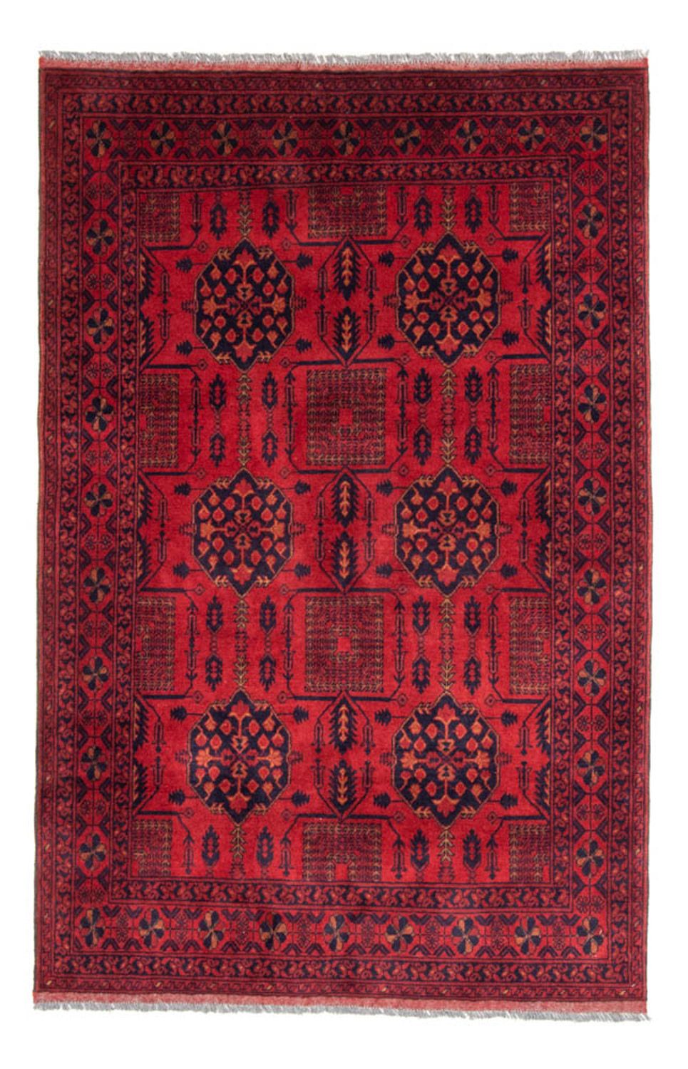 Alfombra afgana - Kunduz - 196 x 130 cm - rojo
