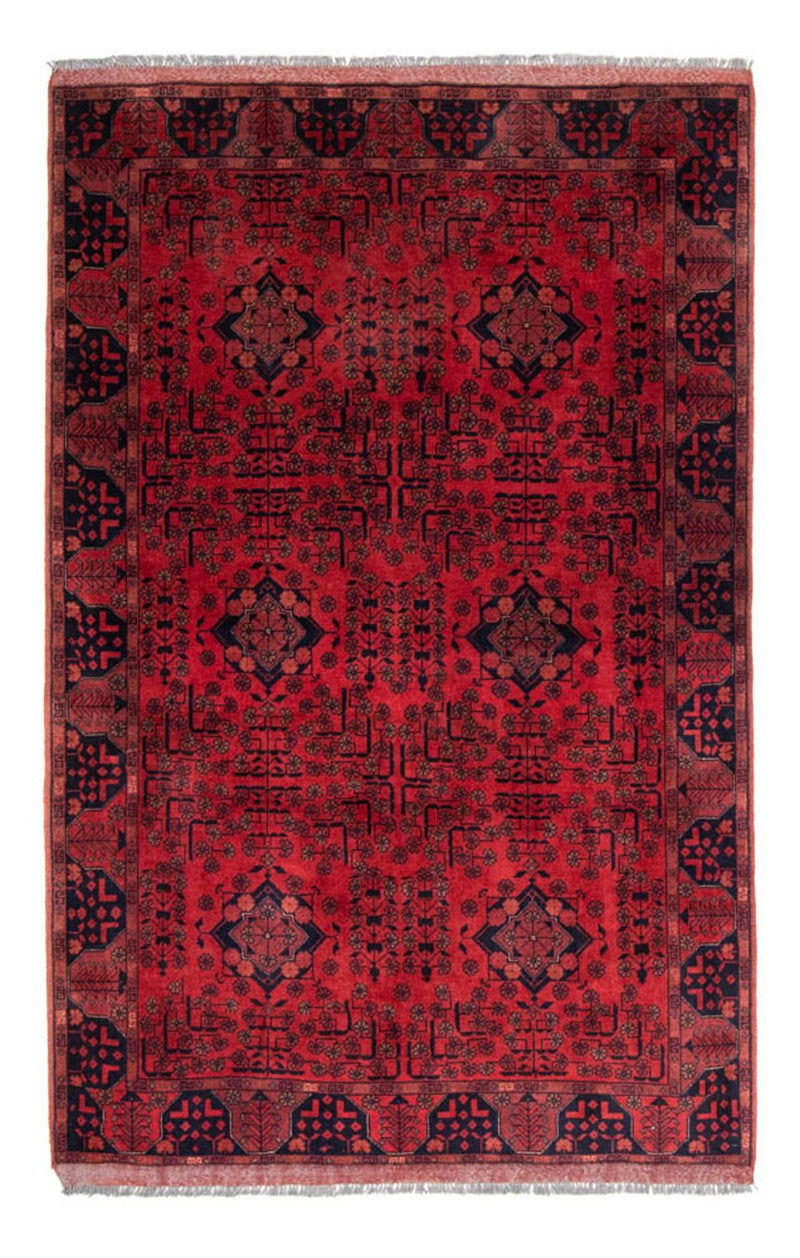 Alfombra afgana - Kunduz - 200 x 130 cm - rojo