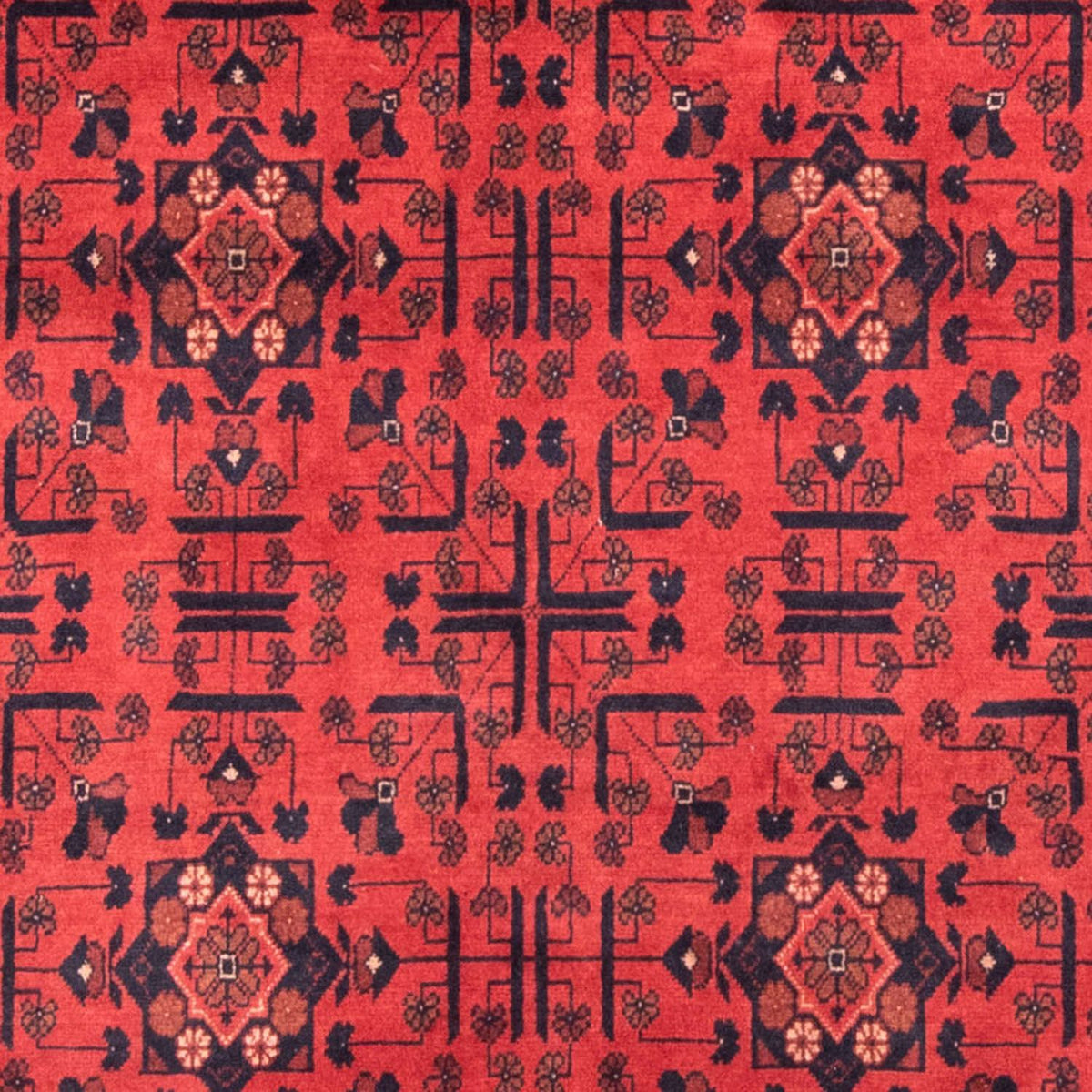 Alfombra afgana - Kunduz - 190 x 130 cm - rojo