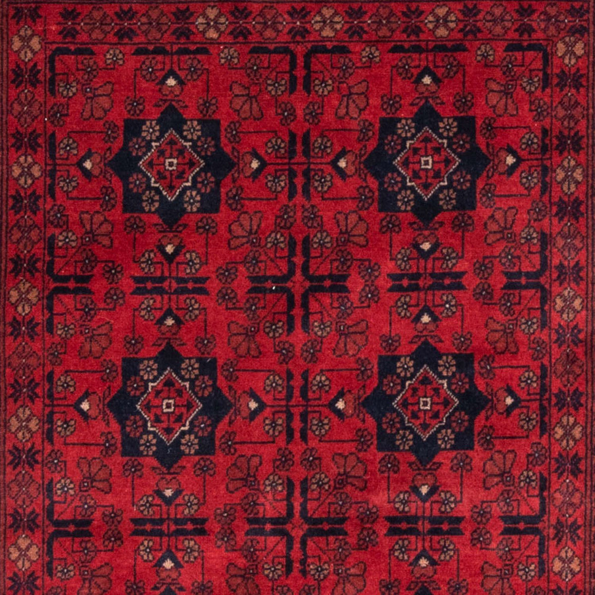 Alfombra afgana - Kunduz - 188 x 129 cm - rojo