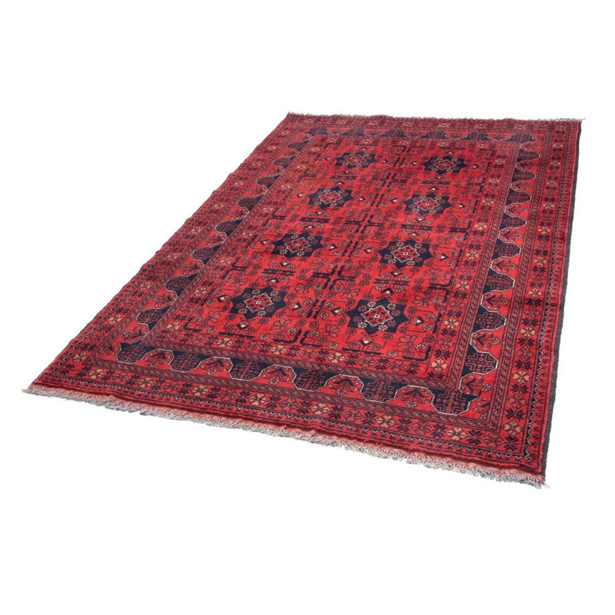 Alfombra afgana - Kunduz - 188 x 129 cm - rojo