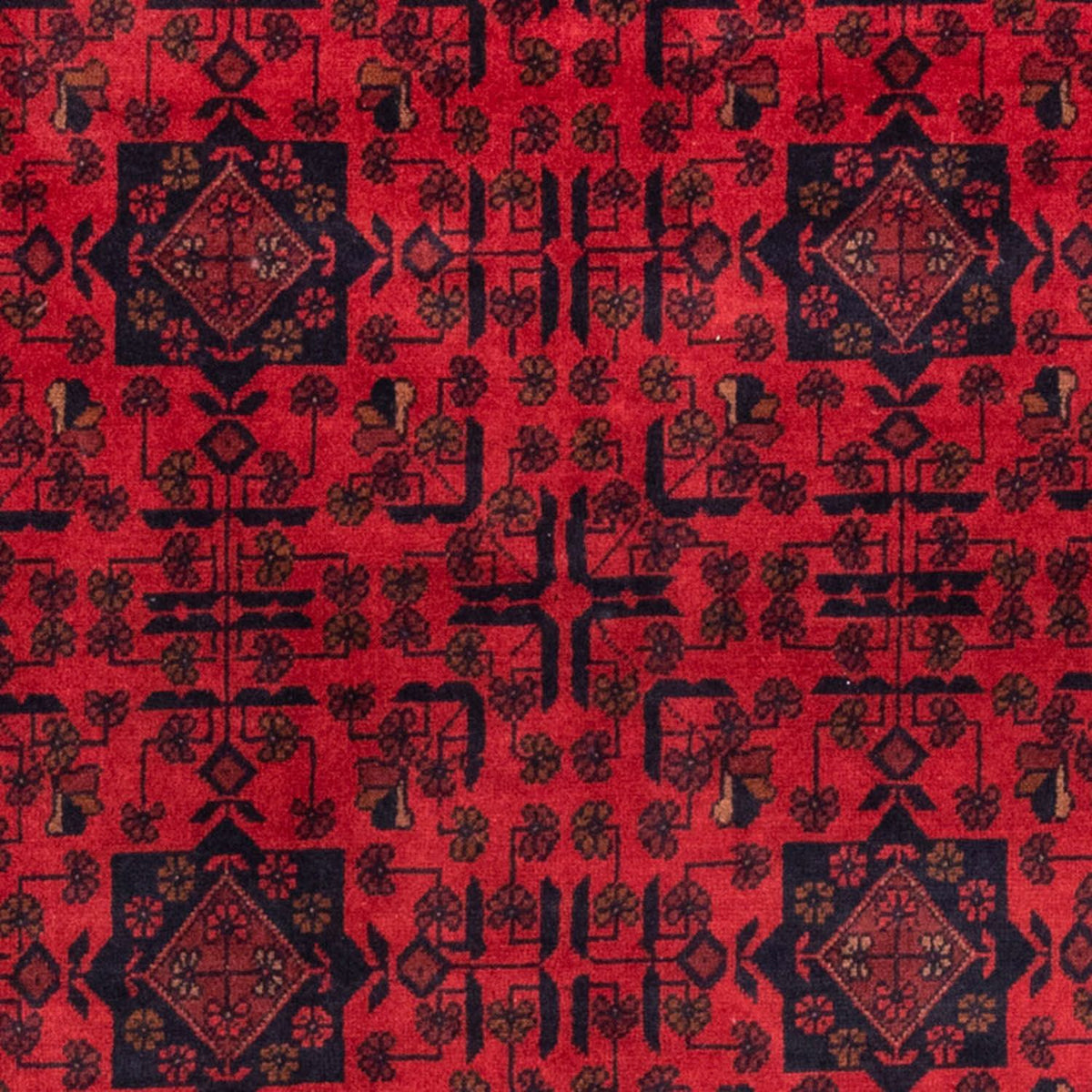 Alfombra afgana - Kunduz - 190 x 128 cm - rojo
