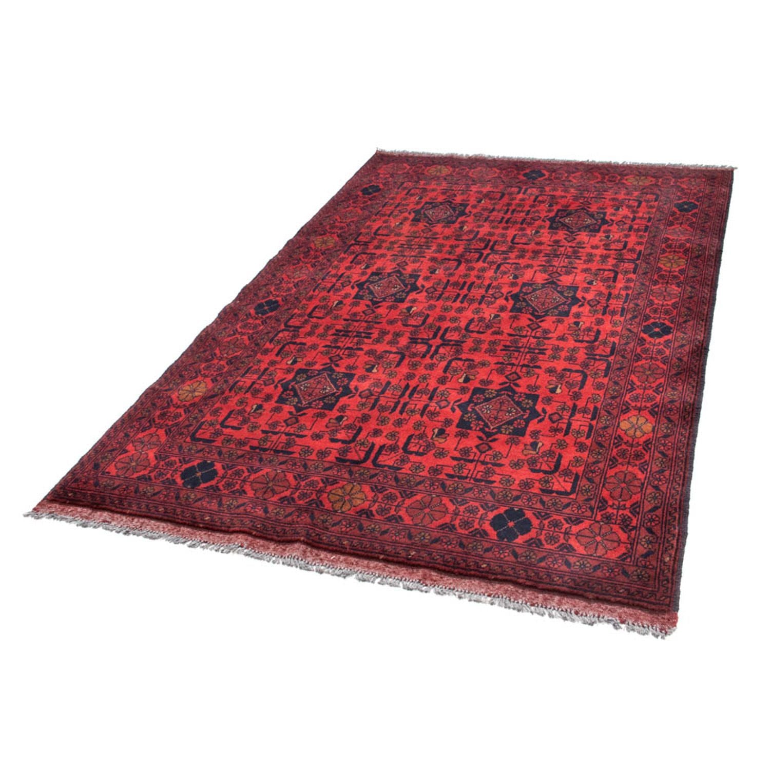 Alfombra afgana - Kunduz - 190 x 128 cm - rojo