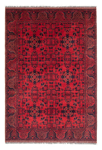 Alfombra afgana - Kunduz - 193 x 129 cm - rojo