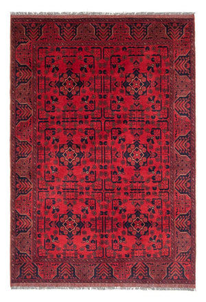 Alfombra afgana - Kunduz - 193 x 129 cm - rojo