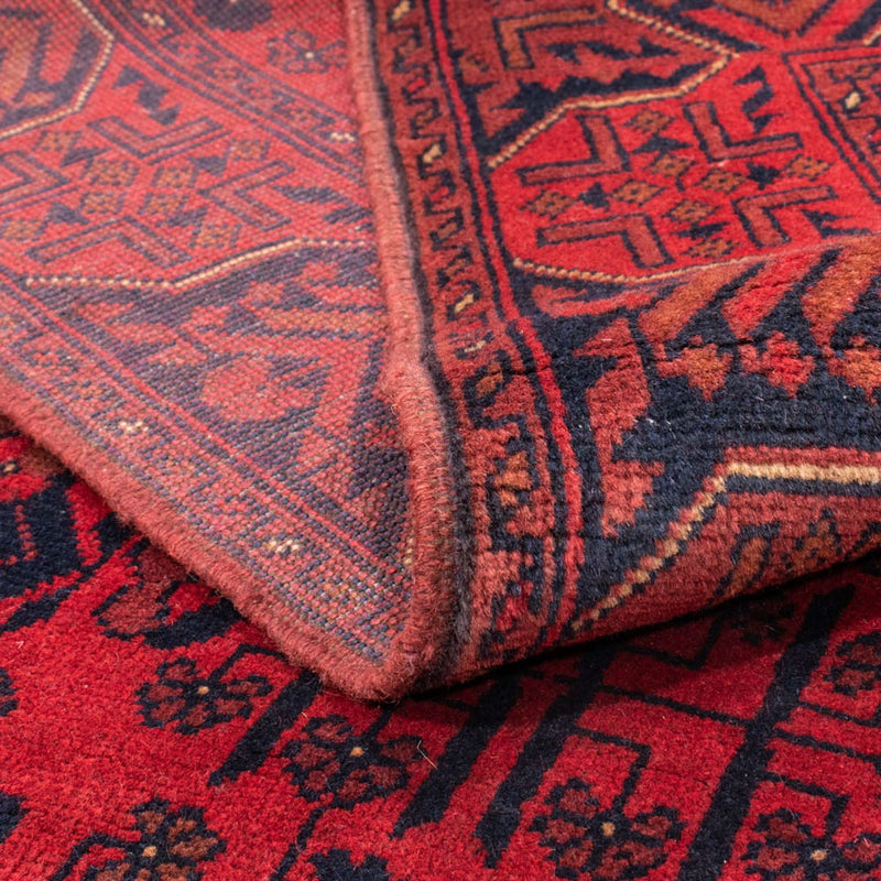 Alfombra afgana - Kunduz - 193 x 129 cm - rojo