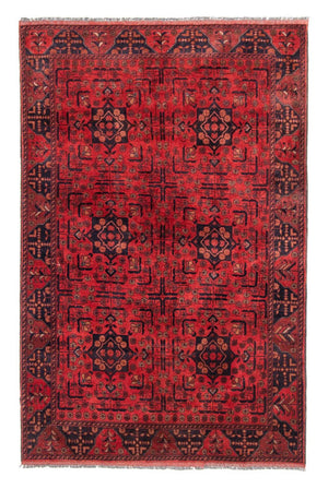 Alfombra afgana - Kunduz - 193 x 129 cm - rojo