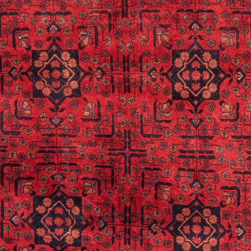 Alfombra afgana - Kunduz - 193 x 129 cm - rojo