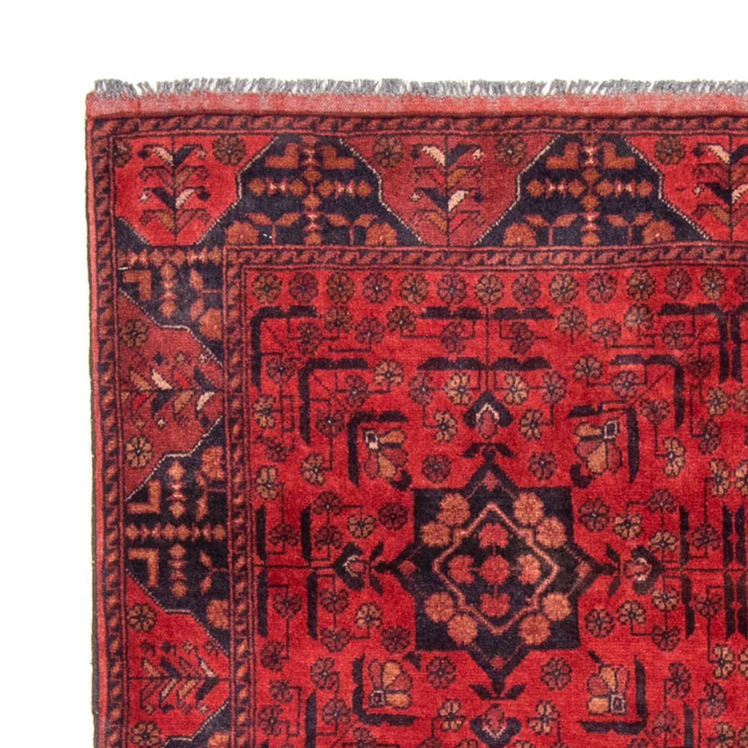 Alfombra afgana - Kunduz - 193 x 129 cm - rojo