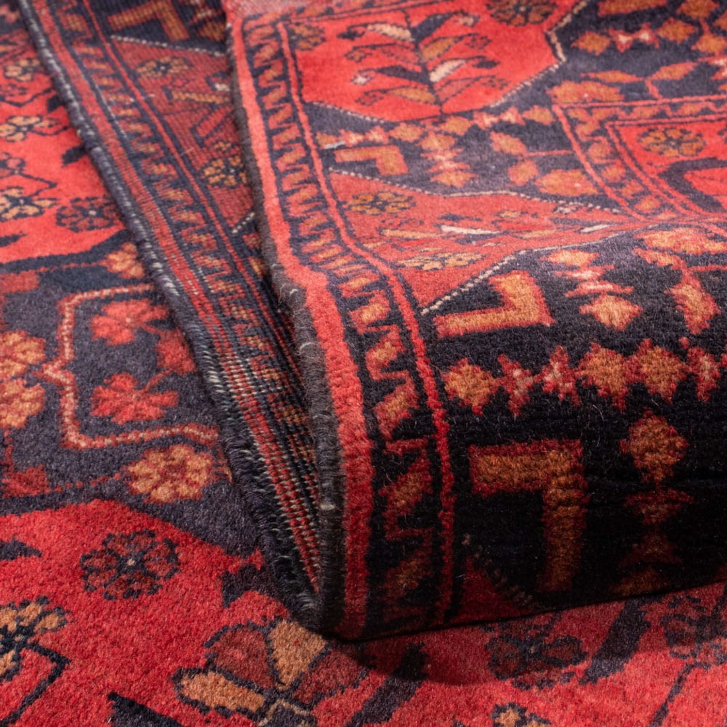 Alfombra afgana - Kunduz - 193 x 129 cm - rojo