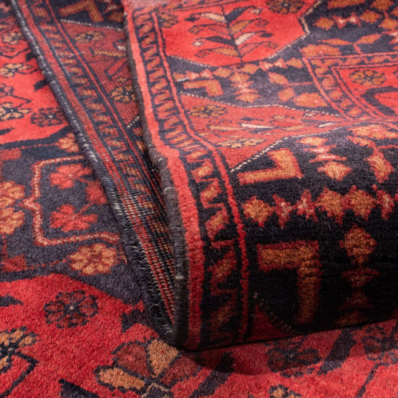 Alfombra afgana - Kunduz - 193 x 129 cm - rojo