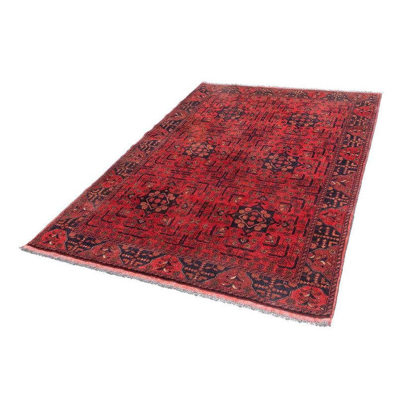 Alfombra afgana - Kunduz - 193 x 129 cm - rojo