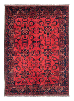 Alfombra afgana - Kunduz - 184 x 127 cm - rojo