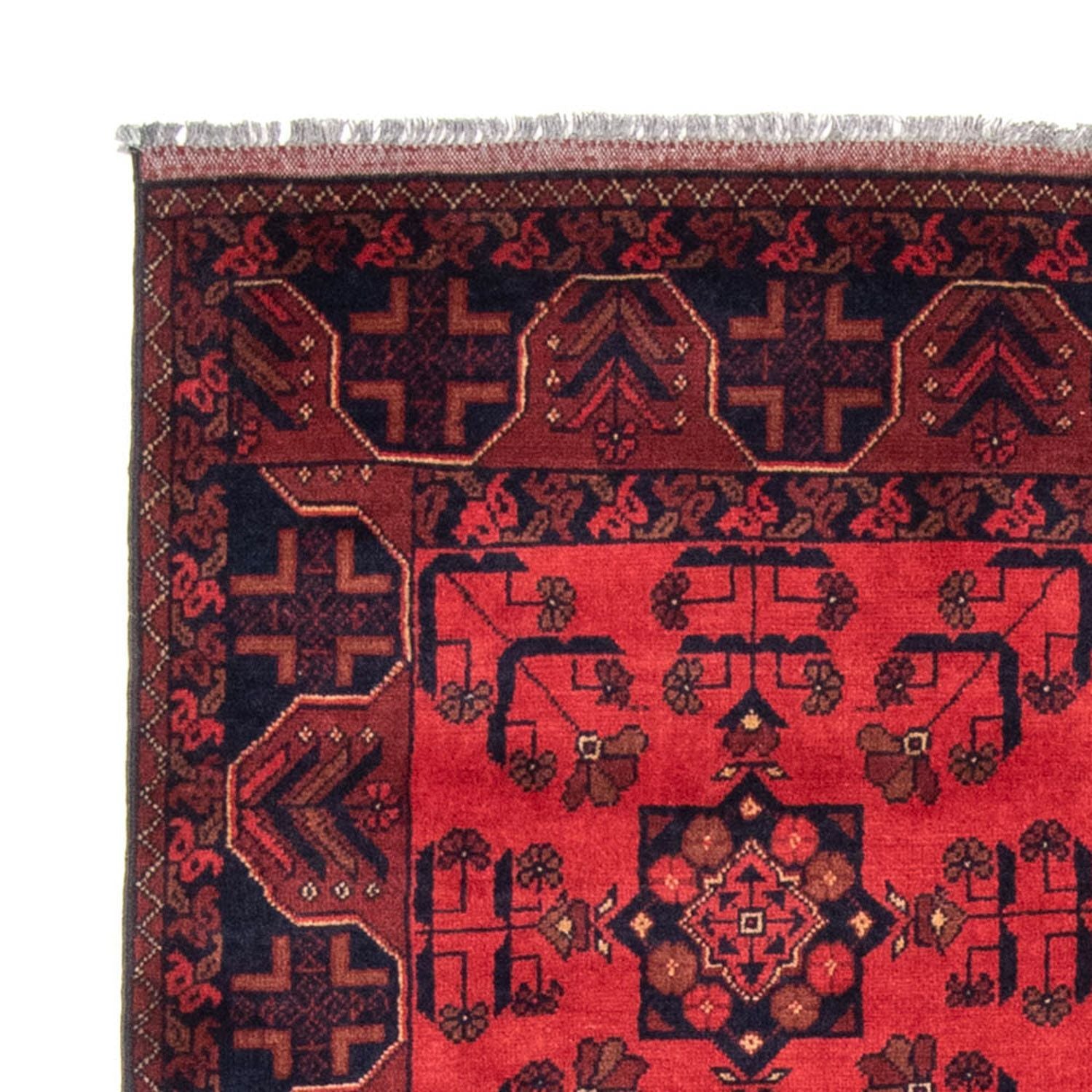 Alfombra afgana - Kunduz - 184 x 127 cm - rojo