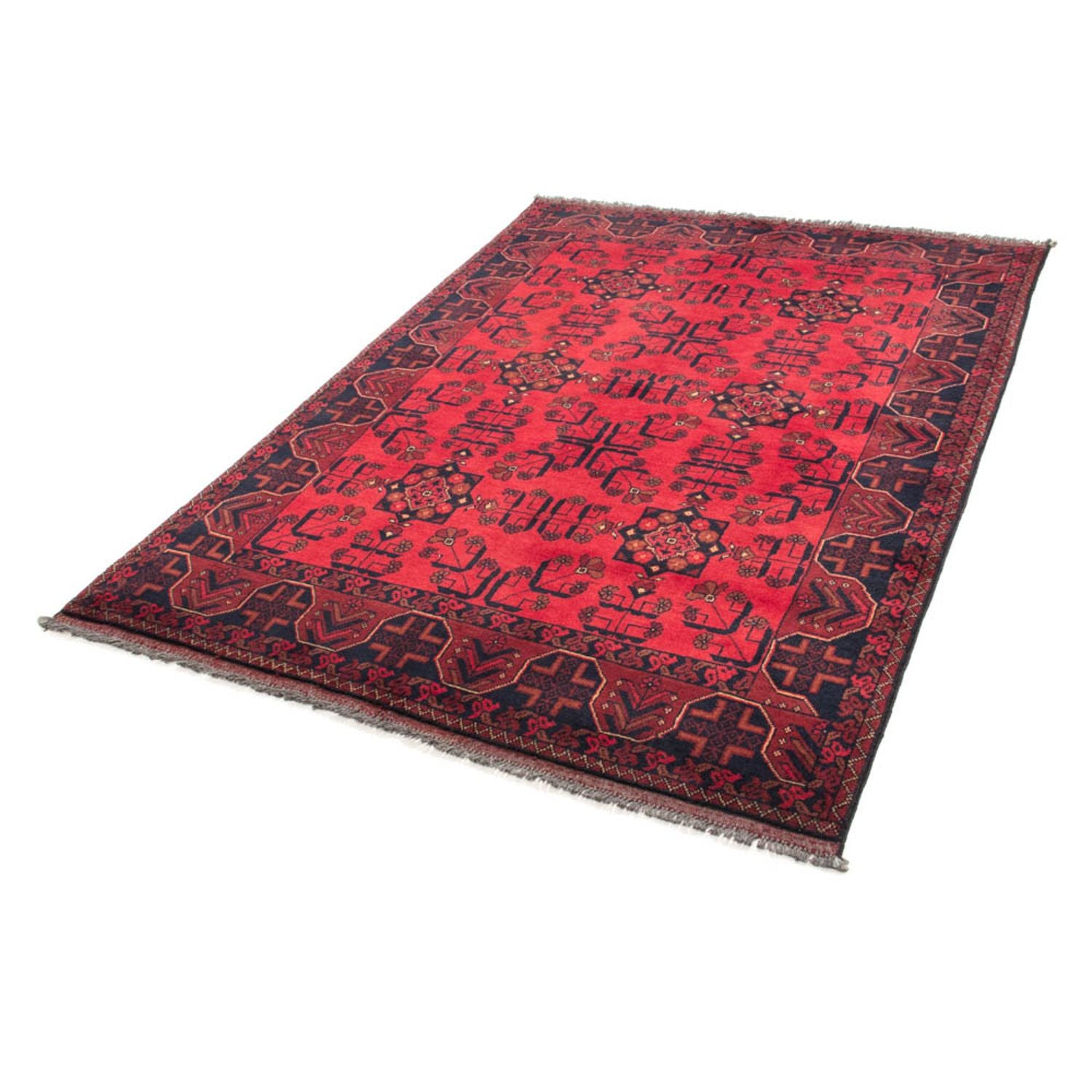 Alfombra afgana - Kunduz - 184 x 127 cm - rojo