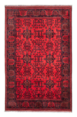 Alfombra afgana - Kunduz - 195 x 128 cm - rojo