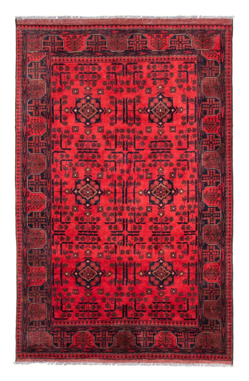 Alfombra afgana - Kunduz - 195 x 128 cm - rojo