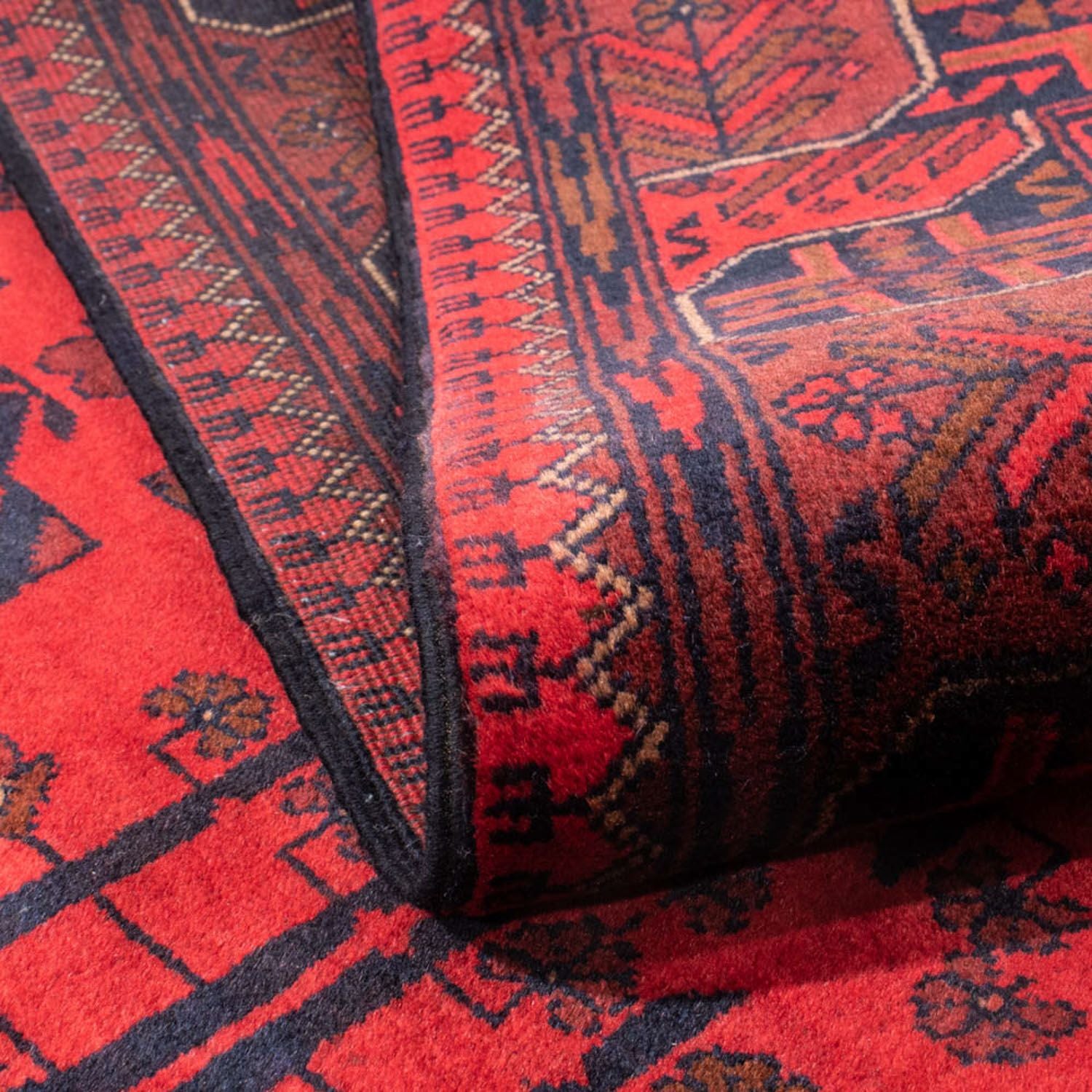 Alfombra afgana - Kunduz - 195 x 128 cm - rojo