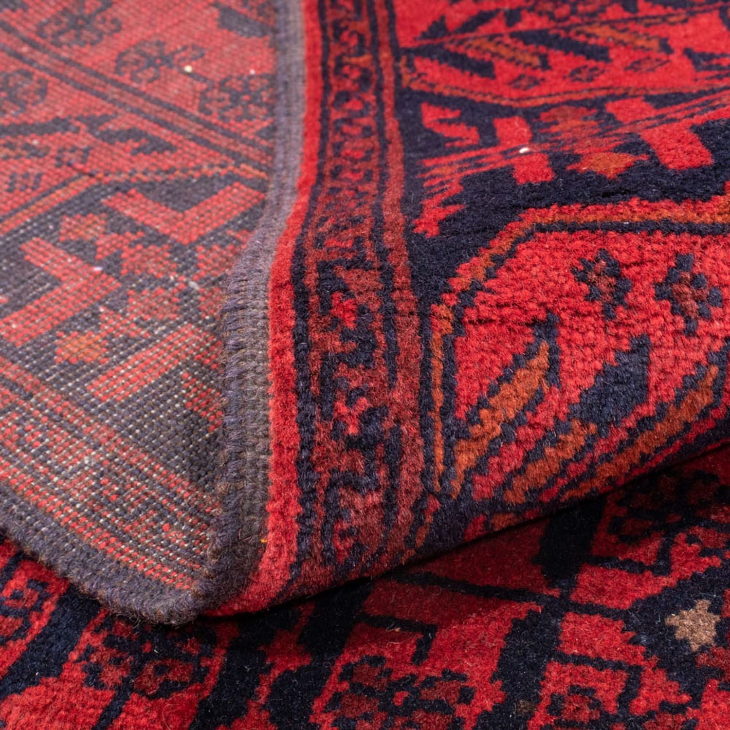 Alfombra afgana - Kunduz - 186 x 126 cm - rojo