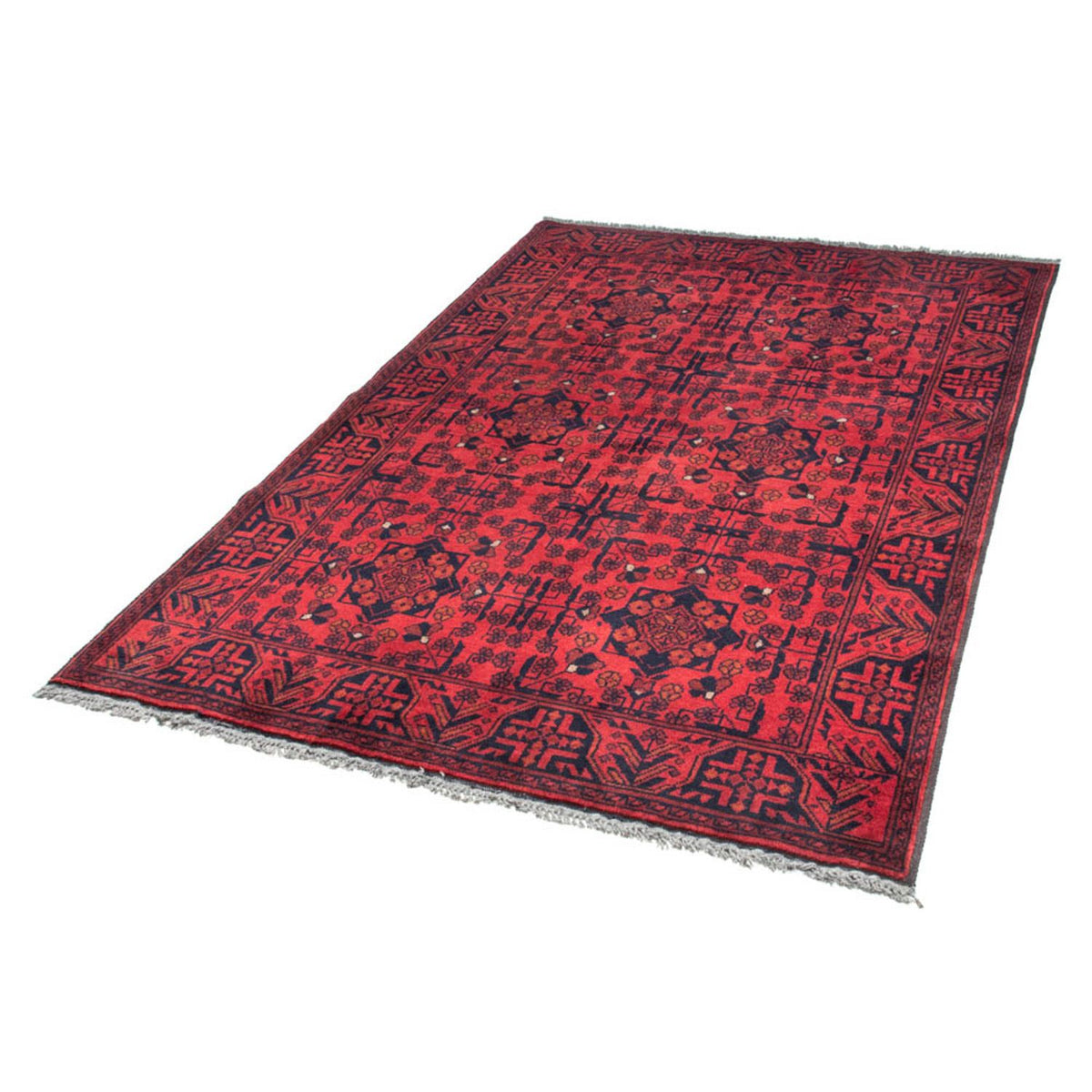 Alfombra afgana - Kunduz - 186 x 126 cm - rojo