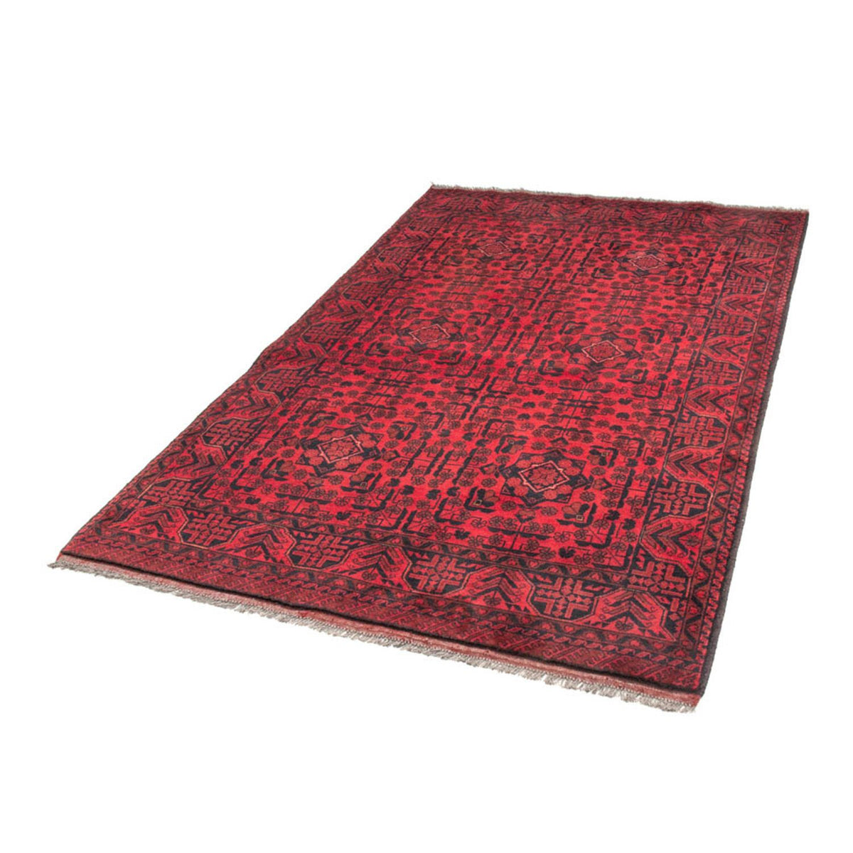 Alfombra afgana - Kunduz - 187 x 122 cm - rojo