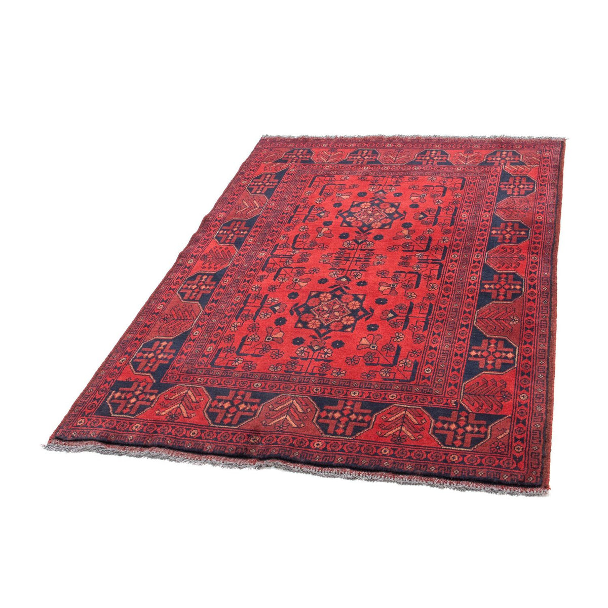 Alfombra afgana - Kunduz - 151 x 103 cm - rojo
