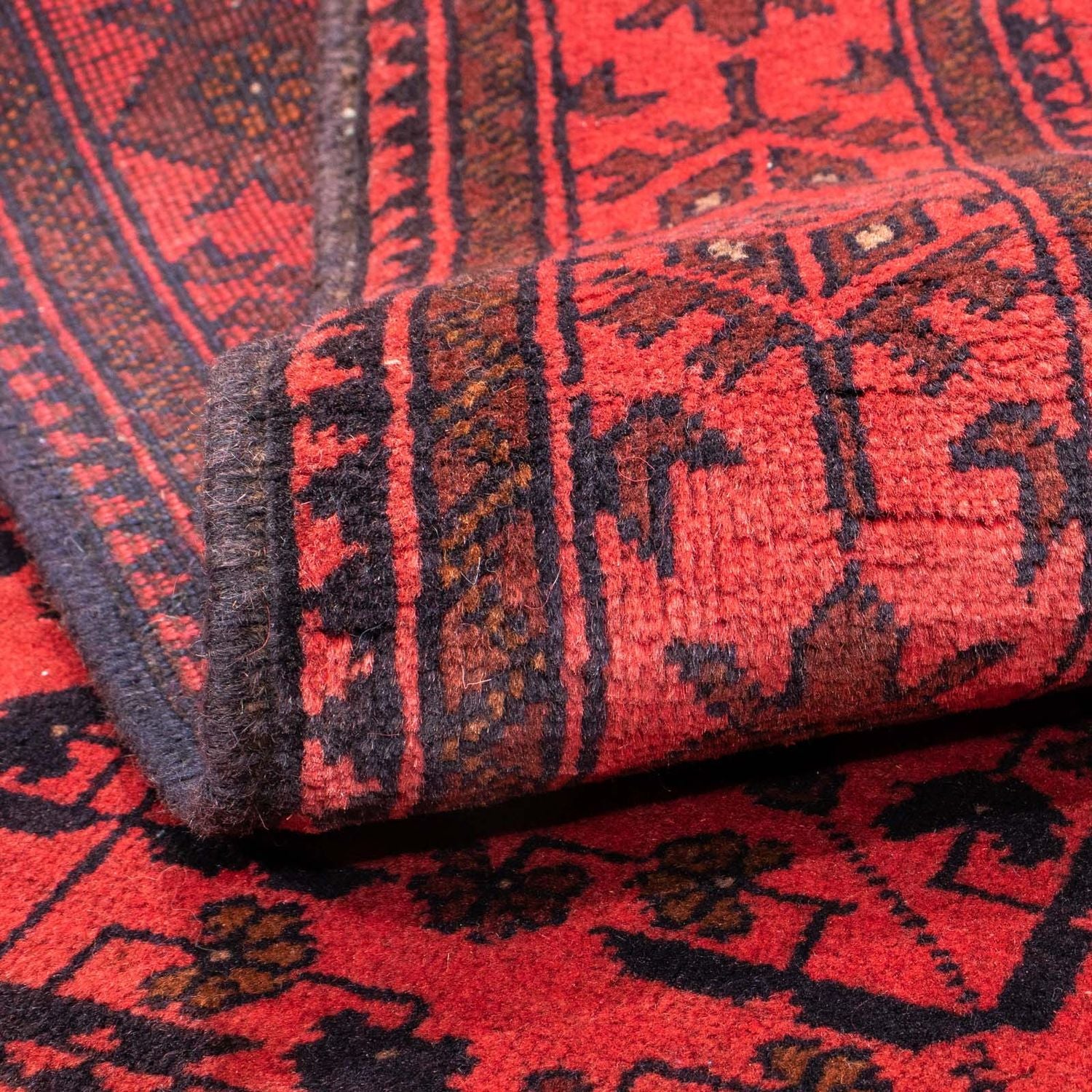 Alfombra afgana - Kunduz - 149 x 103 cm - rojo oscuro