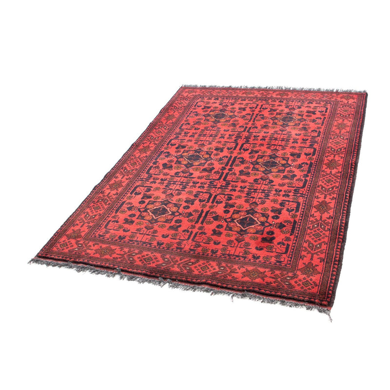 Alfombra afgana - Kunduz - 149 x 103 cm - rojo oscuro