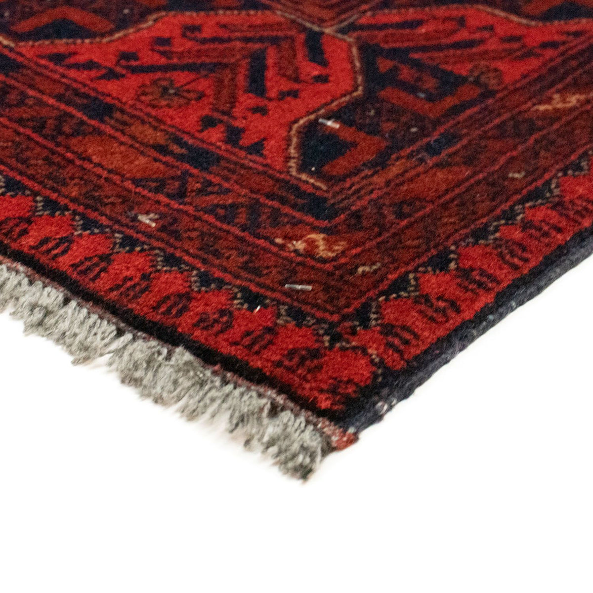 Alfombra afgana - Kunduz - 155 x 100 cm - rojo oscuro