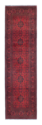 Alfombra de pasillo Alfombra afgana - Kunduz - 298 x 83 cm - rojo oscuro