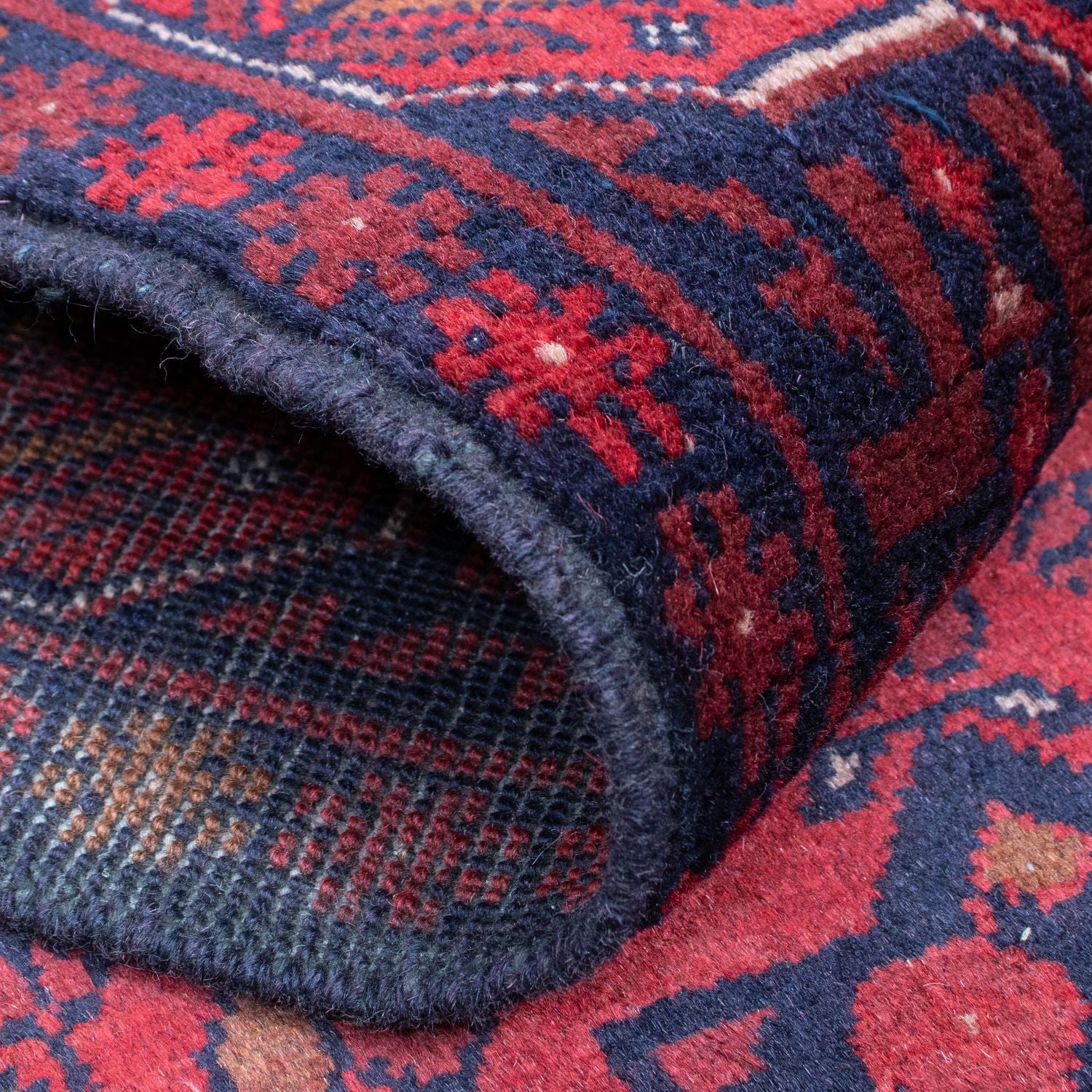 Alfombra de pasillo Alfombra afgana - Kunduz - 287 x 84 cm - rojo oscuro