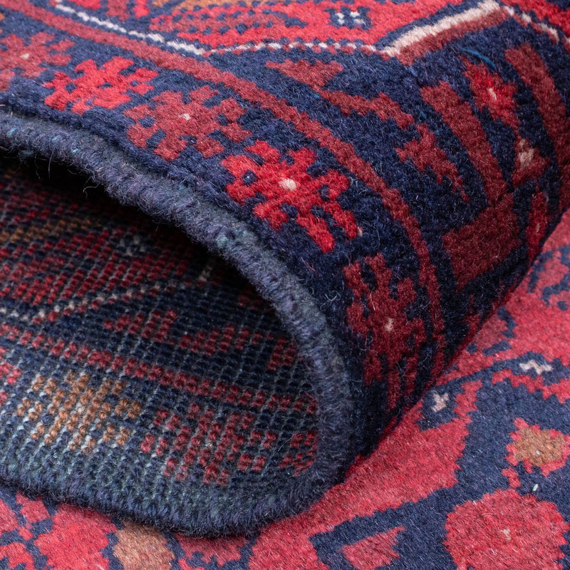 Alfombra de pasillo Alfombra afgana - Kunduz - 287 x 84 cm - rojo oscuro