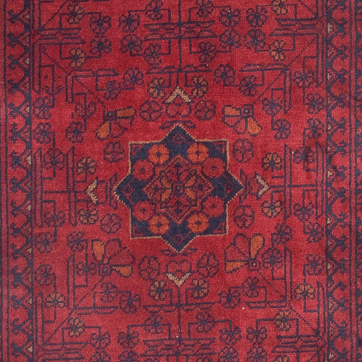 Alfombra de pasillo Alfombra afgana - Kunduz - 288 x 80 cm - rojo oscuro