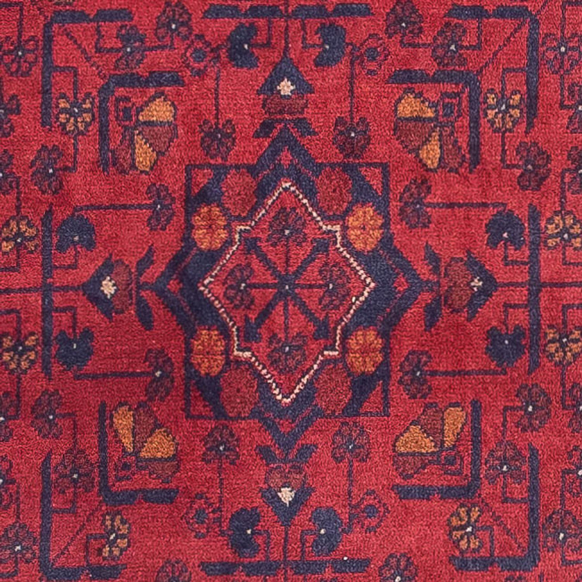 Alfombra de pasillo Alfombra afgana - Kunduz - 285 x 83 cm - rojo oscuro