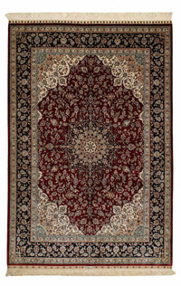 Alfombra de seda - Seda china - 198 x 137 cm - rojo oscuro