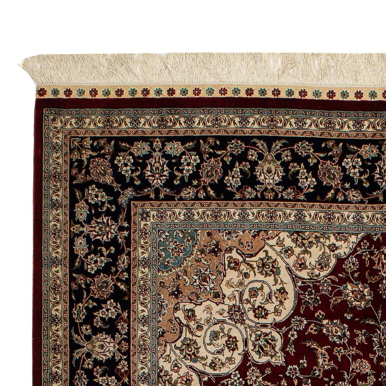 Alfombra de seda - Seda china - 198 x 137 cm - rojo oscuro