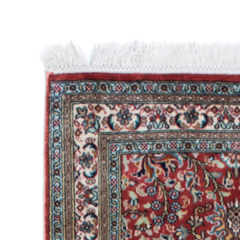 Alfombra de pasillo Alfombra de seda - Seda de Cachemira - 179 x 64 cm - rojo oscuro