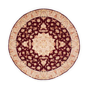 Alfombra Persa - Tabriz - Real redondo  - 150 x 150 cm - rojo oscuro