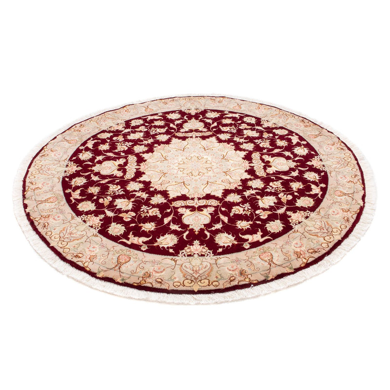 Alfombra Persa - Tabriz - Real redondo  - 150 x 150 cm - rojo oscuro