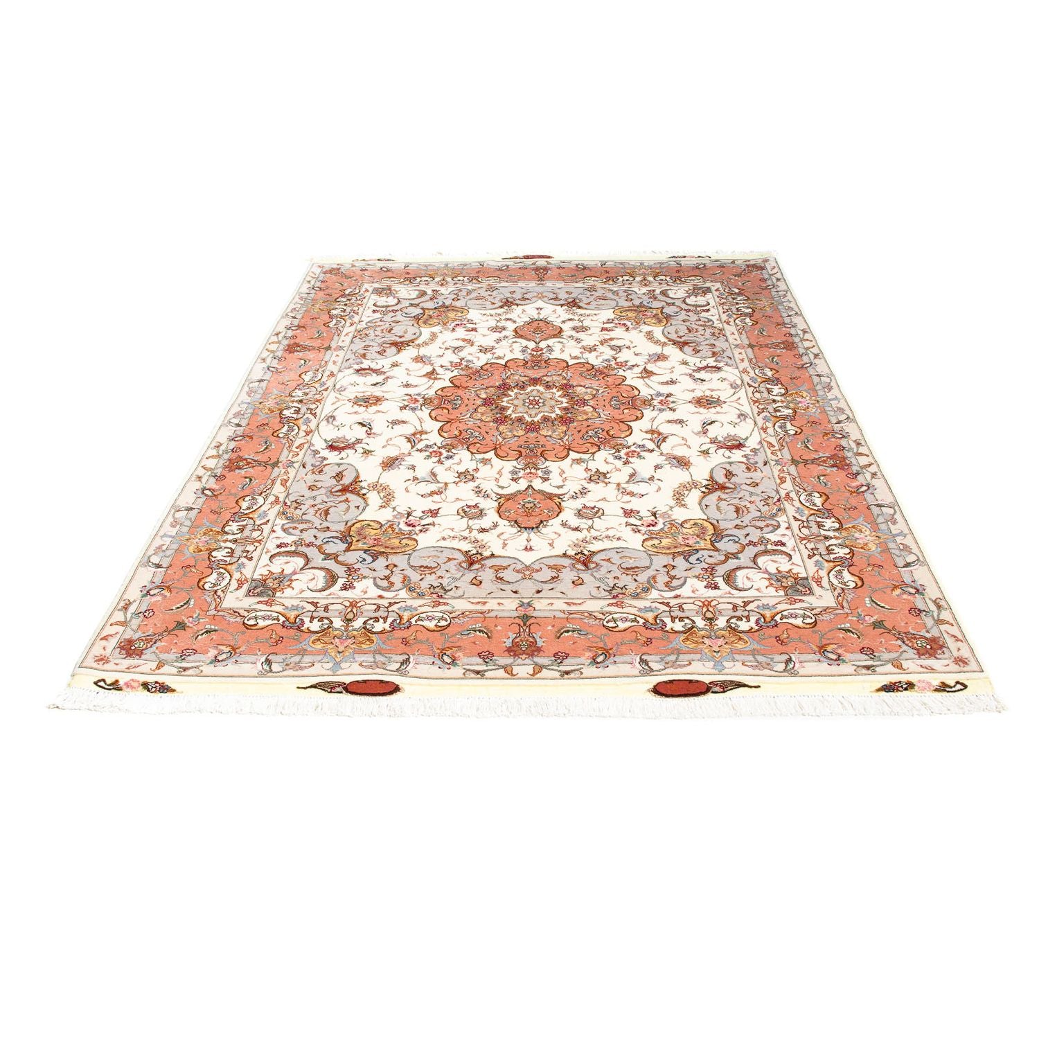 Alfombra Persa - Tabriz - Real - 196 x 153 cm - beige