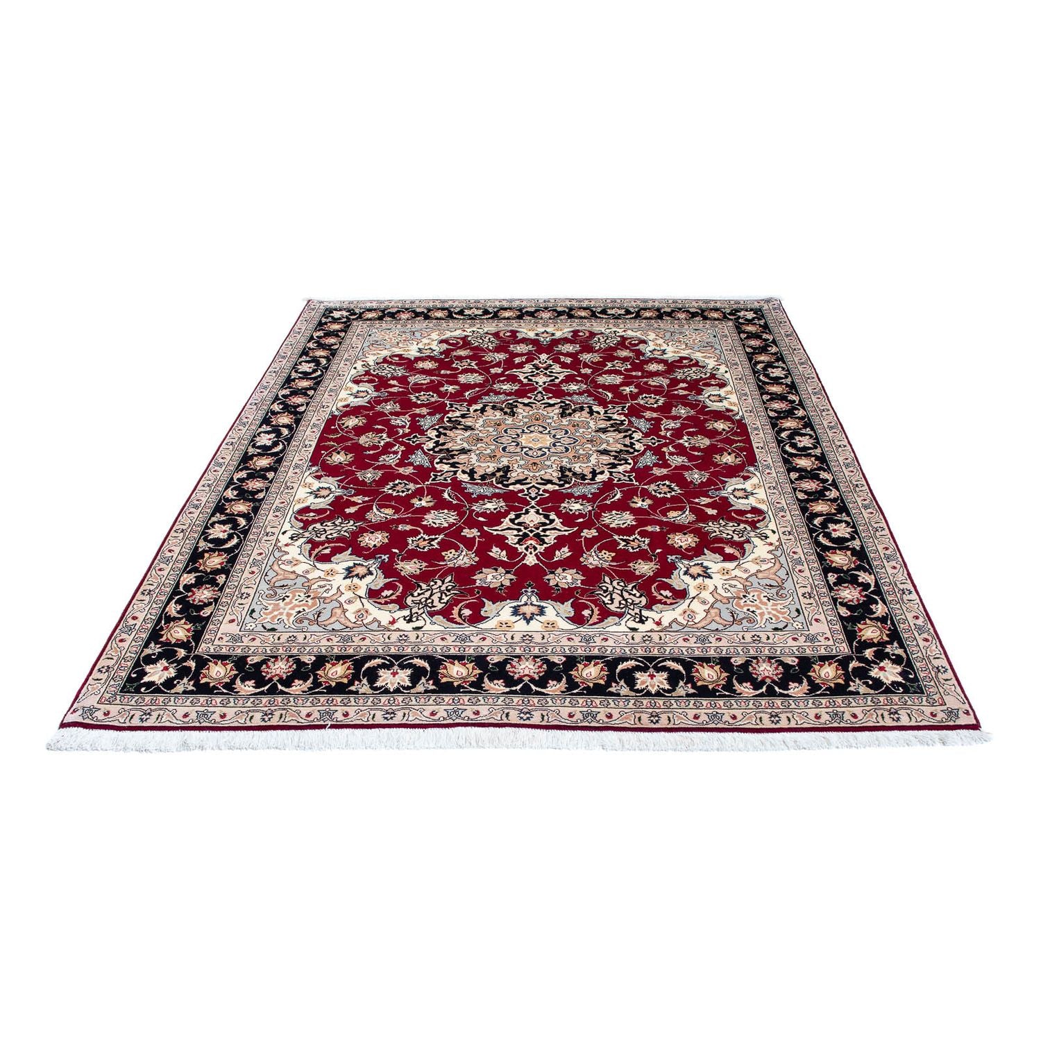 Alfombra Persa - Tabriz - Real - 204 x 153 cm - rojo oscuro