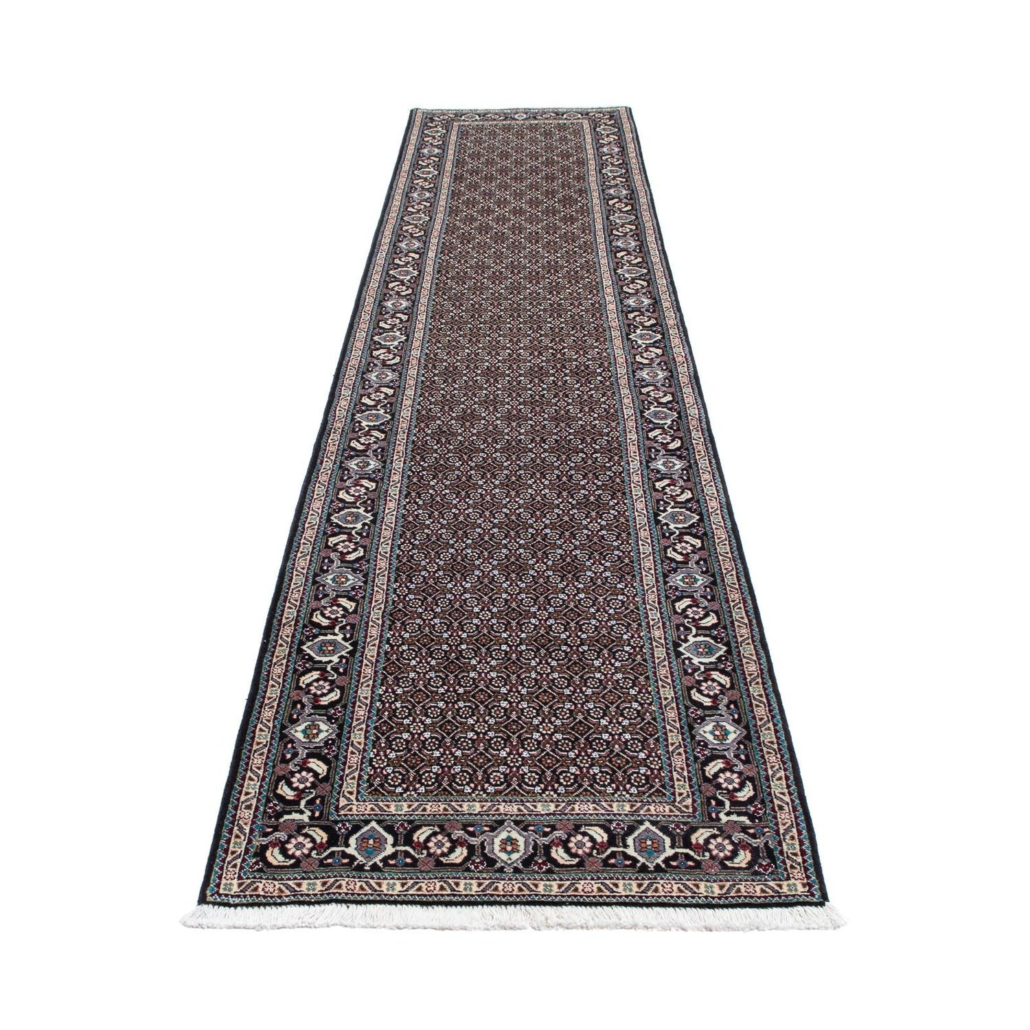 Alfombra de pasillo Alfombra persa - Tabriz - 388 x 77 cm - gris