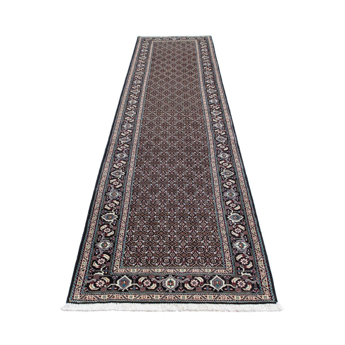 Alfombra de pasillo Alfombra persa - Tabriz - 388 x 77 cm - gris