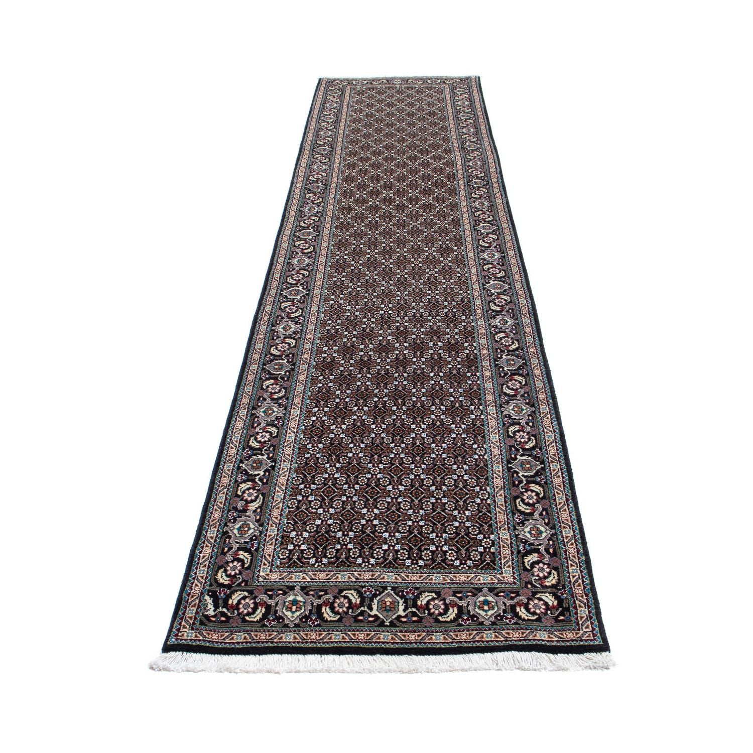 Alfombra de pasillo Alfombra persa - Tabriz - 389 x 74 cm - gris