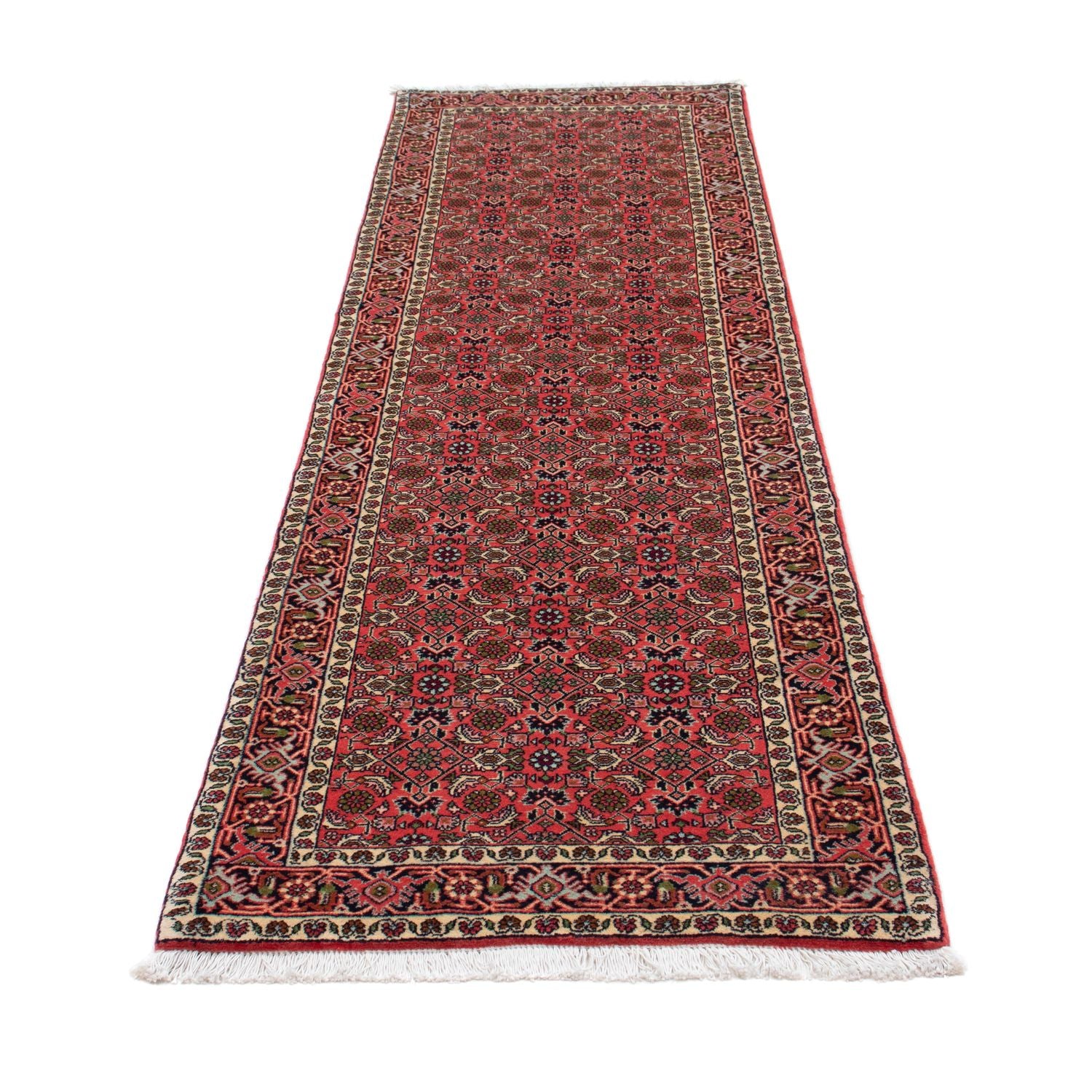 Alfombra de pasillo Alfombra persa - Bidjar - 248 x 71 cm - rojo claro