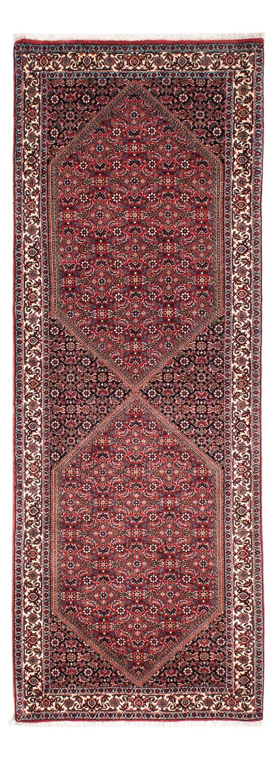 Alfombra de pasillo Alfombra persa - Bidjar - 219 x 79 cm - rojo oscuro