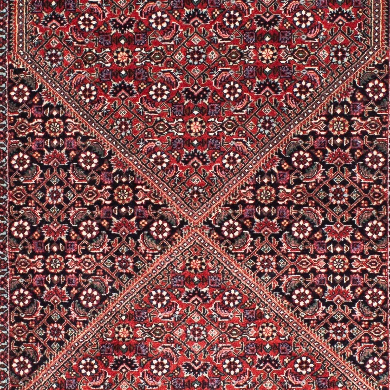 Alfombra de pasillo Alfombra persa - Bidjar - 219 x 79 cm - rojo oscuro